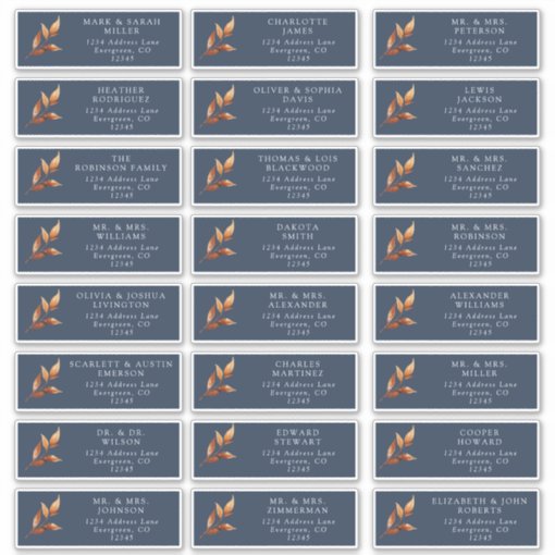 Navy Rust Guest Address Labels | Zazzle