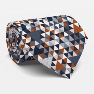 Navy Rust Triangles III Neck Tie