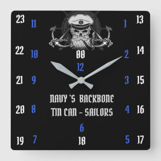 NAVY 'S BACKBONE TIN CAN - SAILORS SQUARE WALL CLOCK