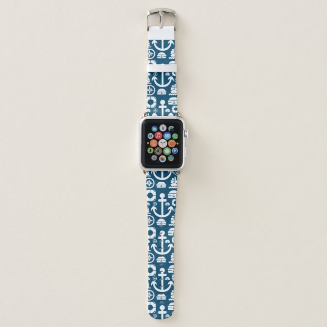 Navy sailor Element sea pattern  Apple Watch Band (Front)