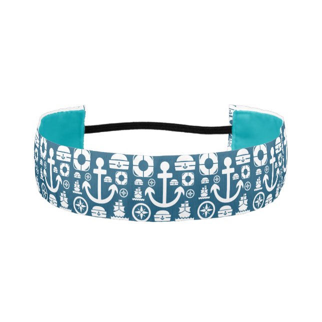 Navy sailor Element sea pattern Athletic Headband (Front)