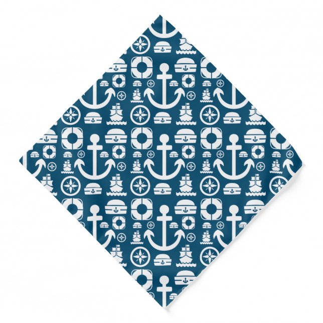 Navy sailor Element sea pattern Bandana (Front)