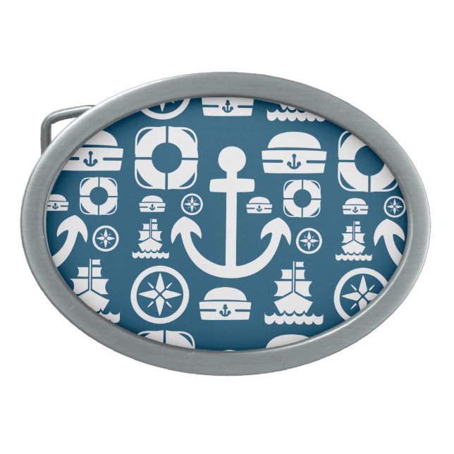 Navy sailor Element sea pattern Belt Buckle (Front)