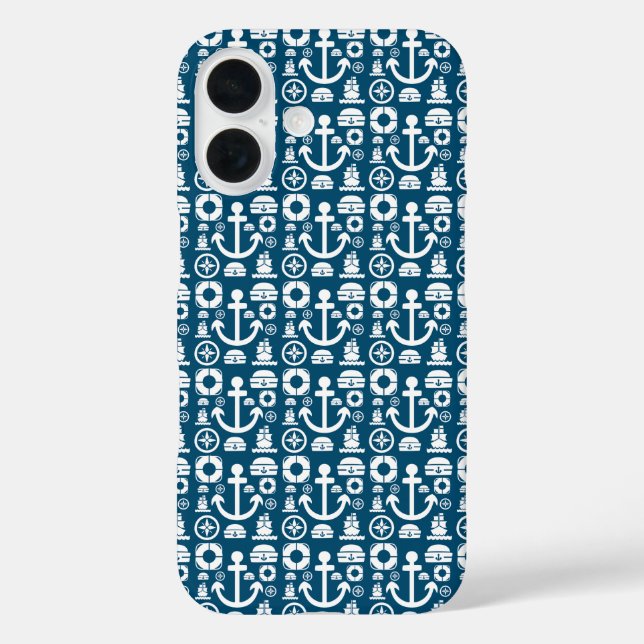 Navy sailor Element sea pattern Case-Mate iPhone Case (Back)