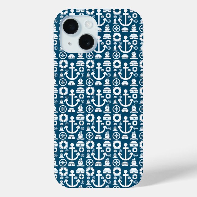 Navy sailor Element sea pattern Case-Mate iPhone Case (Back)