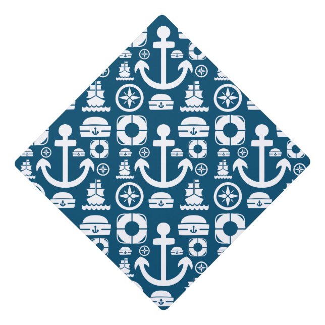 Navy sailor Element sea pattern Graduation Cap Topper (Front)