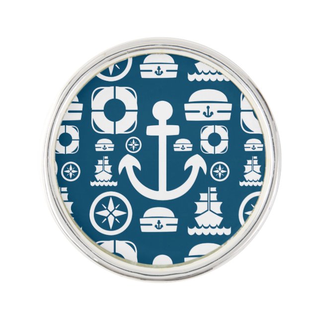 Navy sailor Element sea pattern Lapel Pin (Front)