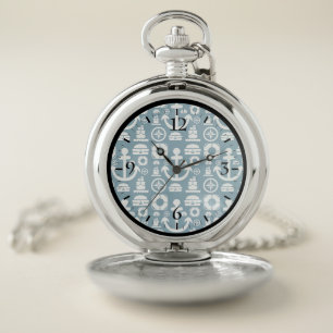 Navy sailor Element sea pattern Pocket Watch