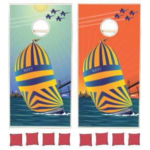 Navy Sails Annapolis Cornhole Set