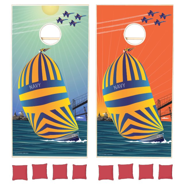 Navy Sails Annapolis Cornhole Set (Set)