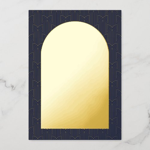 Navy Save The Date Gold Foil Card