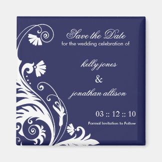 Navy Save the Date Wedding Magnet