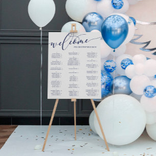Navy Script Welcome Seating Chart Any Event Foam Board