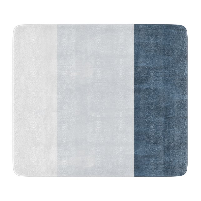 Navy Sea Blue White Beach Cutting Board (Front)