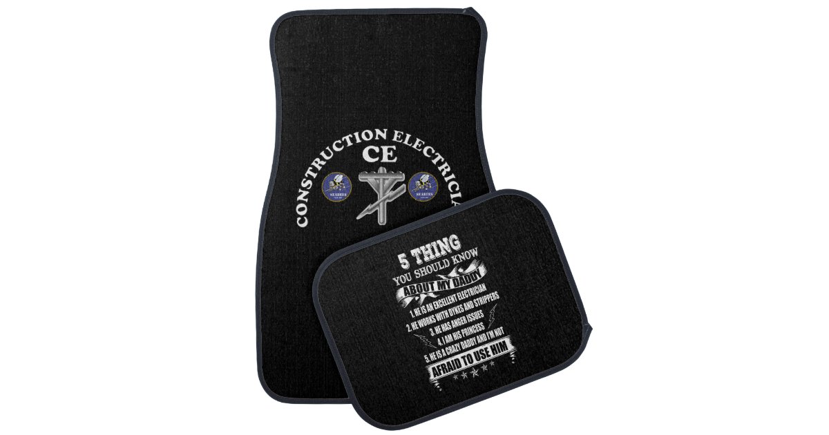 Navy Seabee Construction Electrician Rating Badge Car Floor Mat | Zazzle