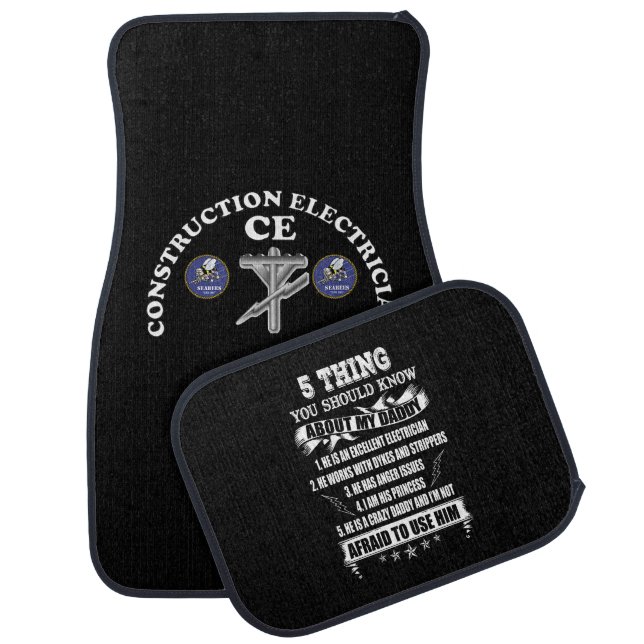 Navy Seabee Construction Electrician Rating Badge Car Floor Mat (Set)