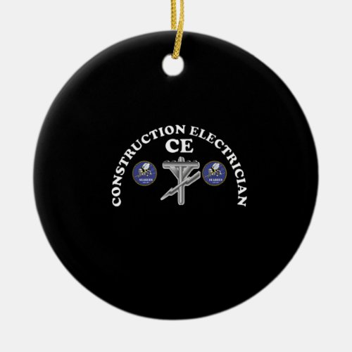 Navy Seabee Construction Electrician Rating Badge Ceramic Ornament