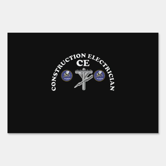 Navy Seabee Construction Electrician Rating Badge Sign (Front)