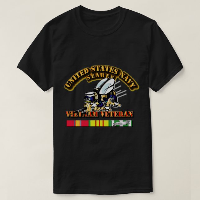 Navy - Seabee - Vietnam Veteran   T-Shirt (Design Front)