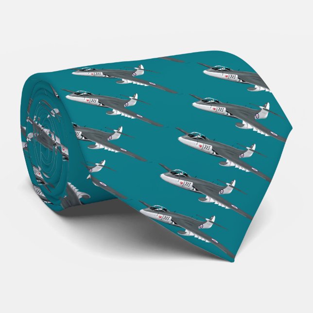 Navy Seahawk Fighter Tie. Neck Tie (Rolled)