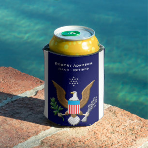 Navy Service emblem personalized Can Cooler