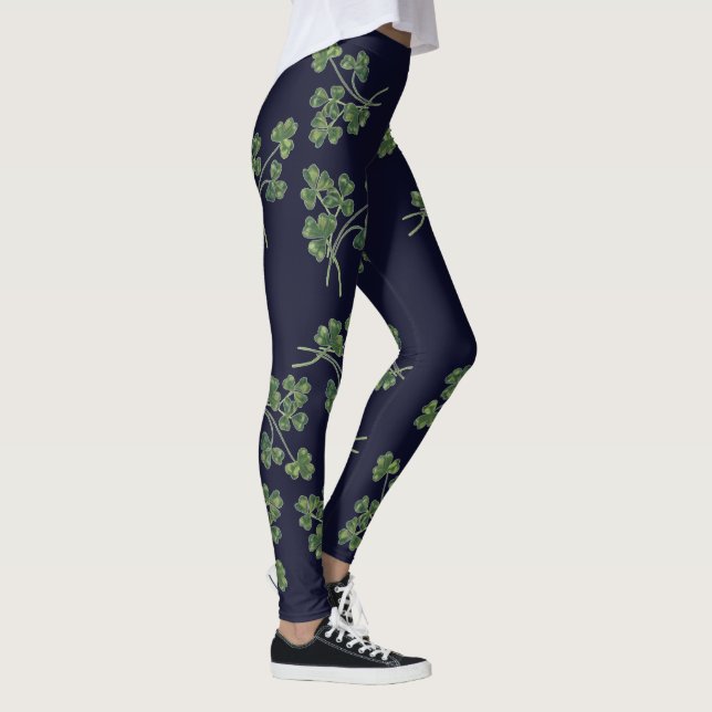 Navy Shamrock Panst Leggings (Right)