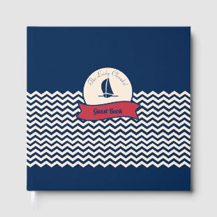 Navy Ship logo motif sailing yacht decor Guest Book