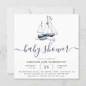 Navy Ship Nautical Baby Shower Square Invitation (Front)