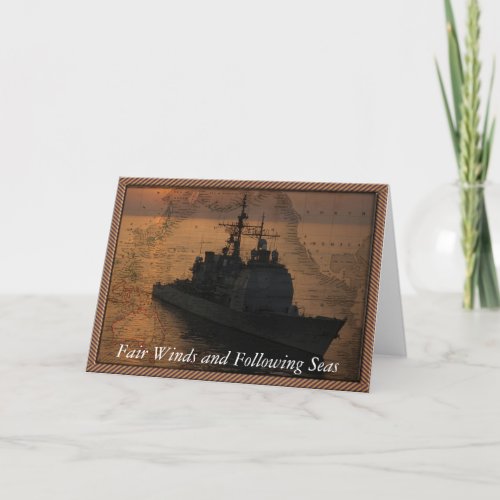 Navy ship with Fair Winds and Following Seas