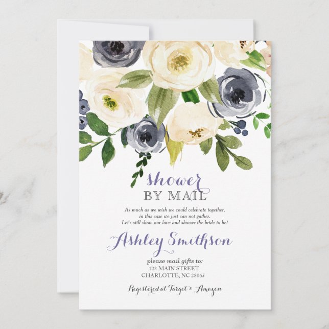 Navy Shower by Mail bridal shower Invitation (Front)