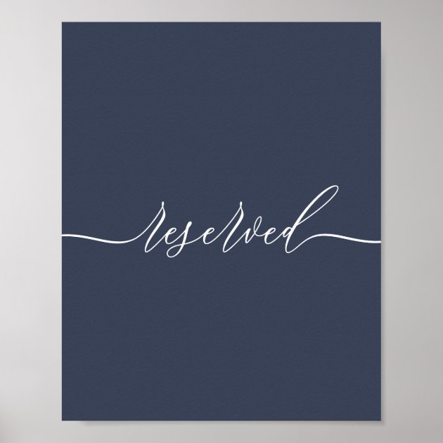 Navy Signature Simple Unique Reserved Poster