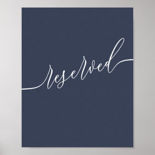 Navy Signature Simple Unique Reserved Poster