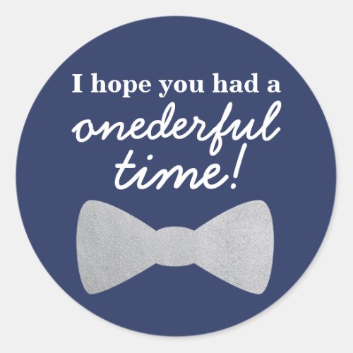 Navy Silver  Blue Onederful Stickers