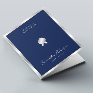 Navy & Silver Corporate Notary Legal Business Pocket Folder