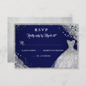Navy Silver Diamond Sparkle Gown RSVP (Front/Back)