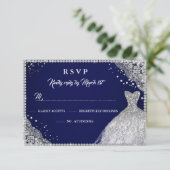 Navy Silver Diamond Sparkle Gown RSVP (Standing Front)