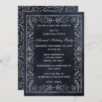 Navy Silver Elegant Corporate Holiday Party  Invitation