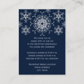 Navy Silver Glitter LOOK Snowflakes Enclosure Card (Back)