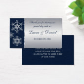 Navy Silver Glitter LOOK Snowflakes Favor Tag (Desk)