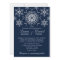 Navy Silver Glitter LOOK Snowflakes Wedding Invite