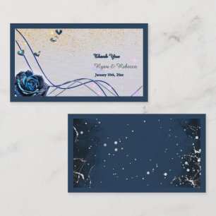 Navy Silver Gold Wedding Thank You Card