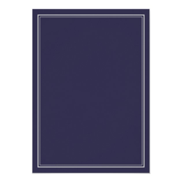 Navy Silver Grey Bar Mitzvah Invitation