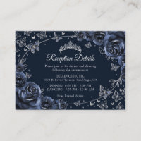 Navy Silver Quinceanera Reception Details