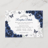 Navy Silver Quinceanera Reception Details