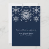 Navy, Silver Snowflakes Couples Shower Invite (Back)