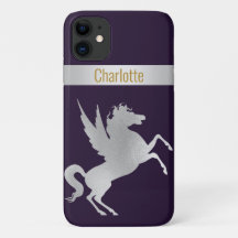 NAVY SILVER UNICORN IPHONE COVER customizable