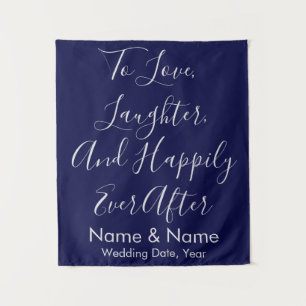 Navy & Silver Wedding Backdrop Photo Booth Prop