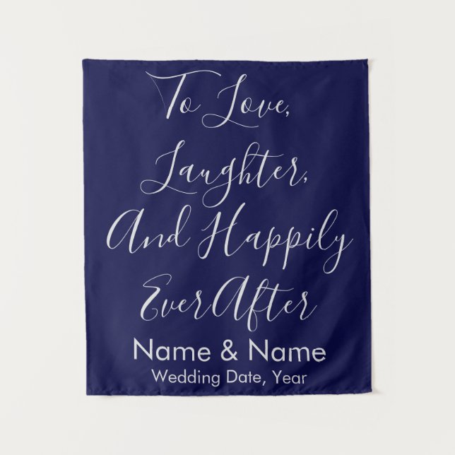 Navy & Silver Wedding Backdrop Photo Booth Prop (Front)