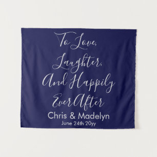 Navy & Silver Wedding Backdrop Photo Booth Prop