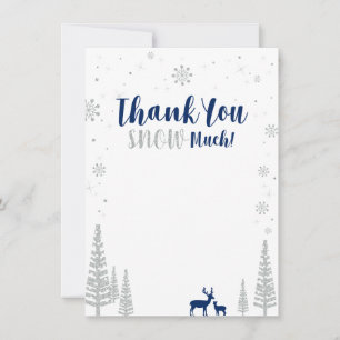 Navy & Silver Winter Wonderland Thank You Card